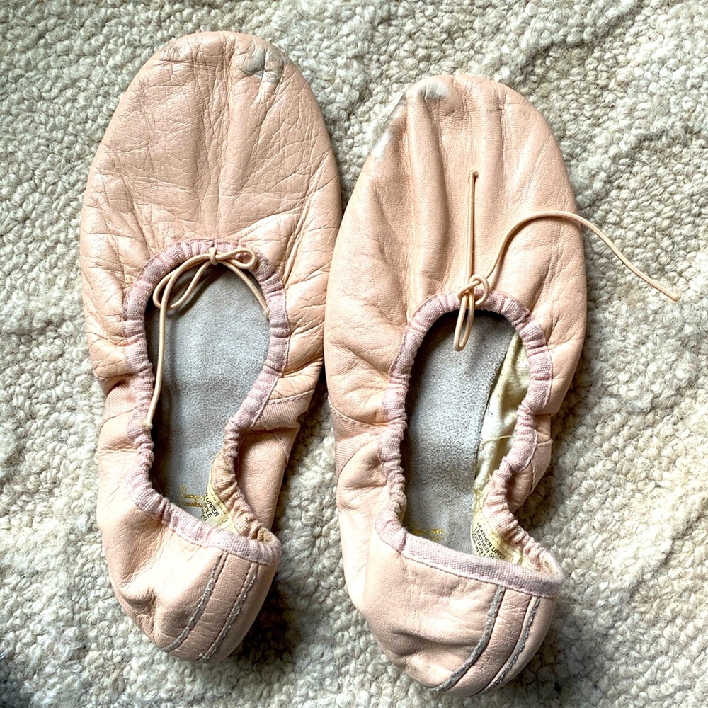 Pink Leather  Ballet Slippers